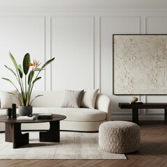 Spacious Living Room with Large Plant