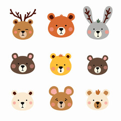 set of cartoon animals