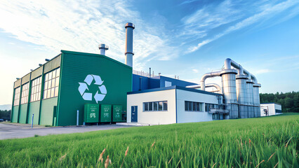 Modern recycling facility with eco-friendly infrastructure