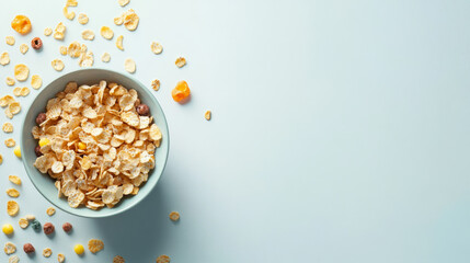 Healthy breakfast bowl kitchen food photography minimalist style top view nutritious ingredients
