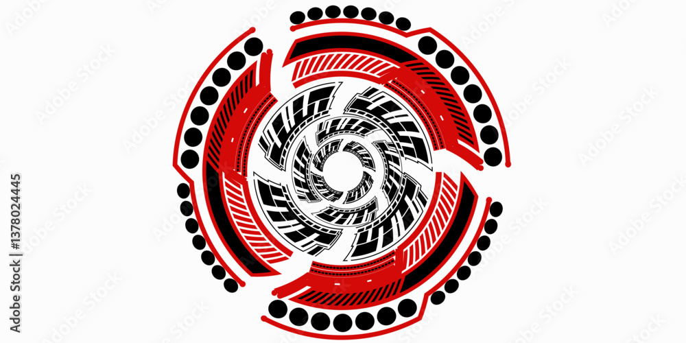Poster spiral sound wave rhythm line dynamic abstract vector background