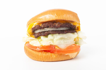 Cheeseburger on a white background
