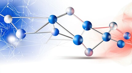 Abstract Molecular Structure with Colorful Background Effects