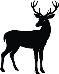 Fototapeta premium Majestic Black Buck Silhouette Antlered Deer, Wildlife Art