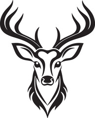 Naklejka premium Majestic Deer Head, Antlered Symbol, Tribal Art Design