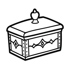 Hand-drawn vector icons depict a box, electric plug, and pencil-marked container