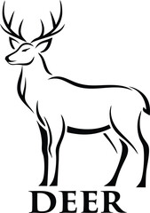 Obraz premium Elegant Stag Silhouette Natures Majestic Deer Logo Design