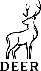 Elegant Deer Silhouette Nature, Wildlife, Logo, Animal, Design