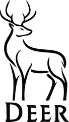 Obraz premium Elegant Deer Silhouette Nature, Wildlife, Logo, Design, Art, Symbol, Animal, Graphic, Icon, Vector