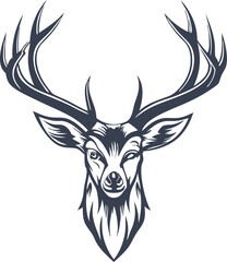Naklejka premium Winking Deer Head Logo Design Antlered, Majestic, Nature