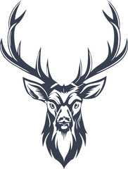 Naklejka premium Majestic Deer Head Logo Design, Elegant Antler Silhouette