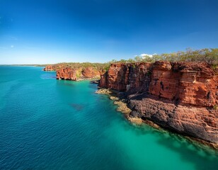 kimberley serenity remote cliffs rise above vibrant turquoise waters showcasing the untouched beauty of western australia s landscape