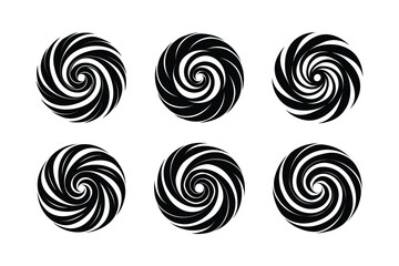 Six Abstract Spiral Designs for Graphic Use