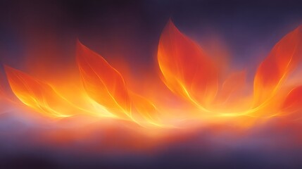 Fototapeta premium Abstract Orange Flames Leaf Design Artwork