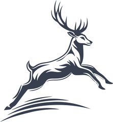 Majestic Leaping Deer Natures Graceful, Antlered Jump