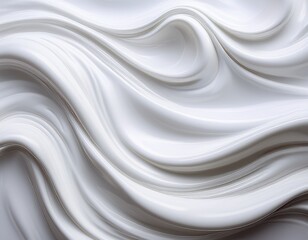Obraz premium white glossy liquid waves forming soft fluid texture creamy and smooth milk surface