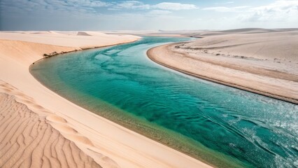 Desert Oasis Landscape with Turquoise Water