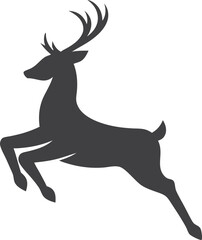 Obraz premium Majestic Leaping Deer Silhouette Elegant Antlered Fauna Logo Design