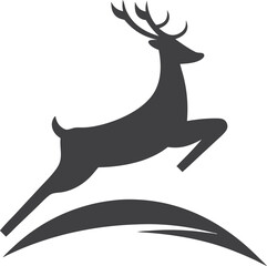 Obraz premium Elegant Leaping Deer Silhouette Logo Design Vector Image
