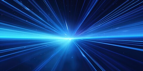 Obraz premium futuristic abstract blue neon light motion technology digital concept, Digital Wave Abstract Technology Concept with Data Flow and Coding, Information Technology Connection, Cyberspace