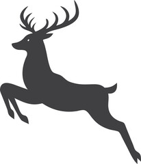 Obraz premium Majestic Leaping Deer Silhouette Elegant Antlered Animal Icon