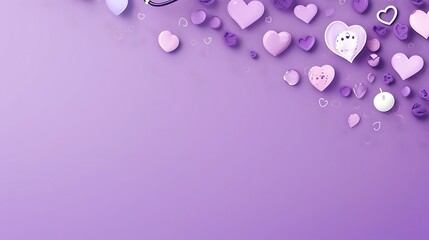 Lavender Background With Assorted Purple Hearts