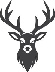 Naklejka premium Majestic Deer Head Logo Antlers, Nature, Wildlife, Symbol, Design
