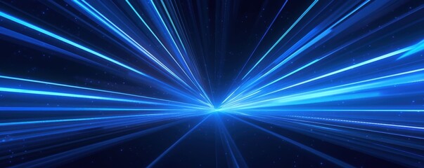 Obraz premium futuristic abstract blue neon light motion technology digital concept, Digital Wave Abstract Technology Concept with Data Flow and Coding, Information Technology Connection, Cyberspace