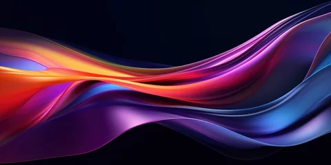 Fototapeten Abstract 3d modern wave background, Abstract fluid 3d render holographic iridescent neon curved wave in motion background   © Planetz