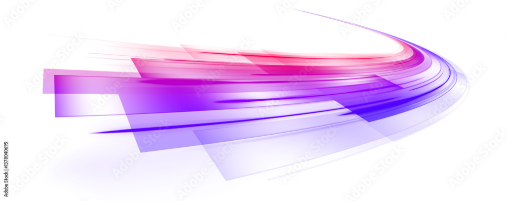 Fototapete high speed it technology concept, abstract stripes as data transfer on white background in png forma