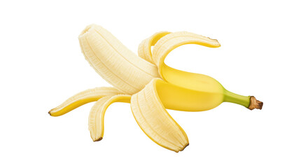 Isolated Peeled Banana
