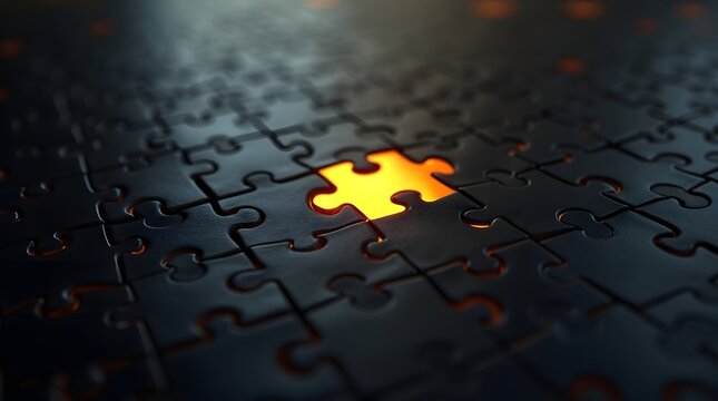 The Perfect Fit: Symbolizing Success and Uniqueness with a Golden Puzzle Piece, best candidate
