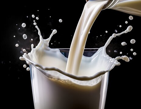 pouring milk isolated transparent