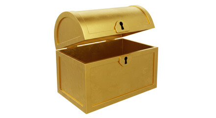 Isolated Golden Treasure Chest