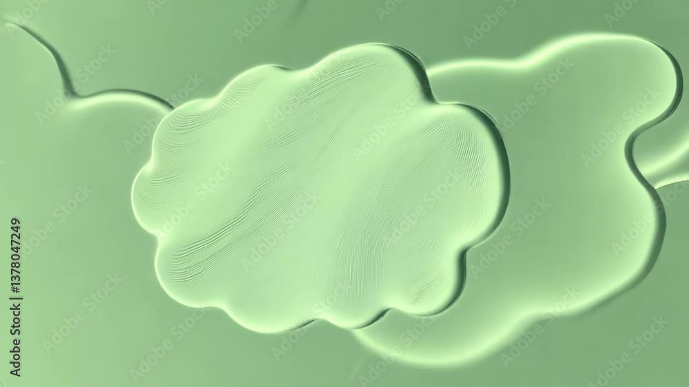 Poster a green background with a white cloud in the middle. the cloud is surrounded by a white circle
