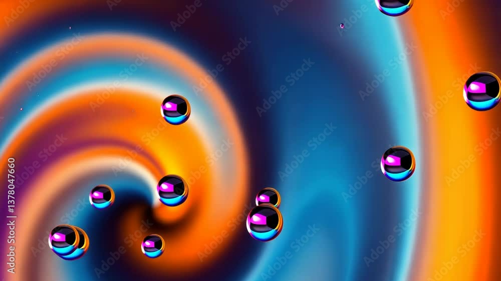 Aufkleber a colorful swirl with many small circles in it. the circles are of different sizes and colors.