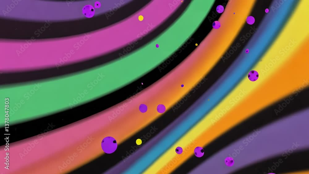 Aufkleber A colorful swirl with many small circles in it. The circles are of different sizes and colors. The swirl is very colorful and has a lot of detail