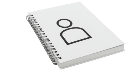 Isolated Notebook with Person Icon