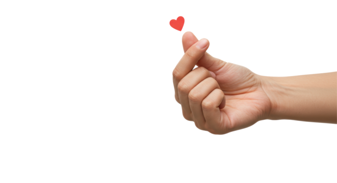 Isolated Mini Heart Finger Gesture