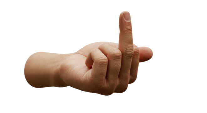 Isolated Middle Finger Hand Gesture