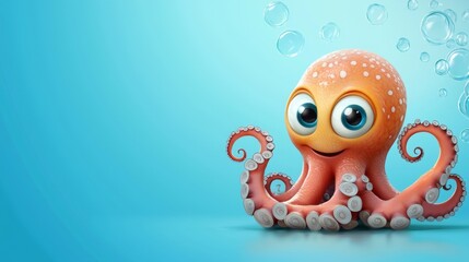 A delightful octopus exploring its ocean habitat brings joy to all who see it.