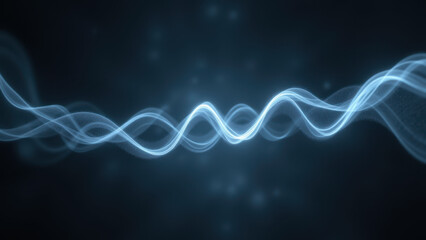 A futuristic, abstract design with blue swirling energy effects against a dark background.