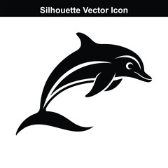 Naklejka premium Jumping dolphin vector illustration on a white background.