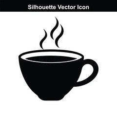 Hot coffee cup with steam in a simple illustration