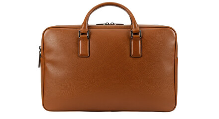 Isolated Brown Leather Briefcase