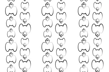 Seamless geometric pattern with lines. Vector editable background rounded isolated silhouettes vertical stripes. Repeating elements in infinite png pattern for coloring, testel, fabric, wrapping paper