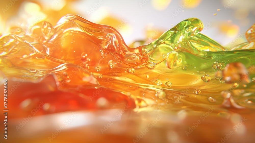 Poster dynamic liquid swirls abstract art vibrant colors studio setting close-up hyperrealistic visualizati