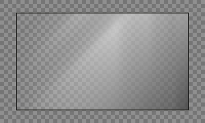 16:9 vector image of a mirror reflection, suitable for application on glass, plastic, or acrylic window surfaces. Offers a glossy, luminous appearance with bright highlights and transparency.	