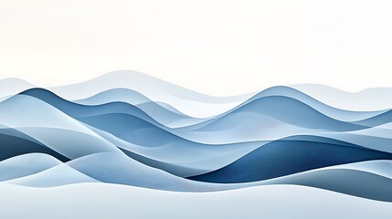 Abstract Blue Wave Hillscape.