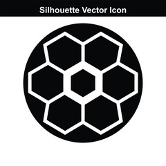  Soccer ball vector illustration with black and white hexagon pattern.